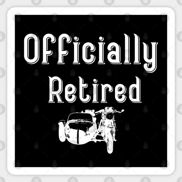Officially Retired Motorcycle Sidecar Sticker by Miozoto_Design